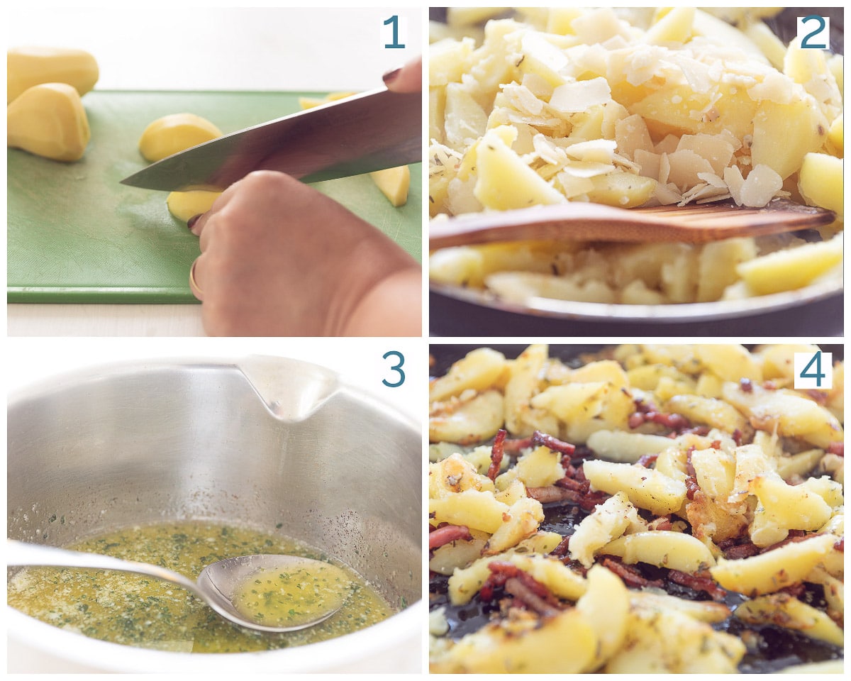 Bereiding in 4 stappen Geroosterde knoflook aardappelen