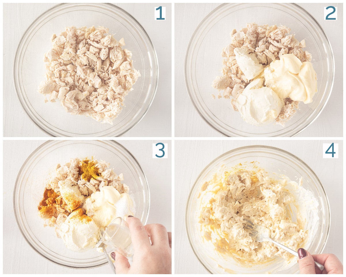 Preparation in 4 steps Chicken Curry Salad Make yourself