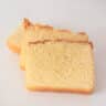 Three slices of cake on a white background
