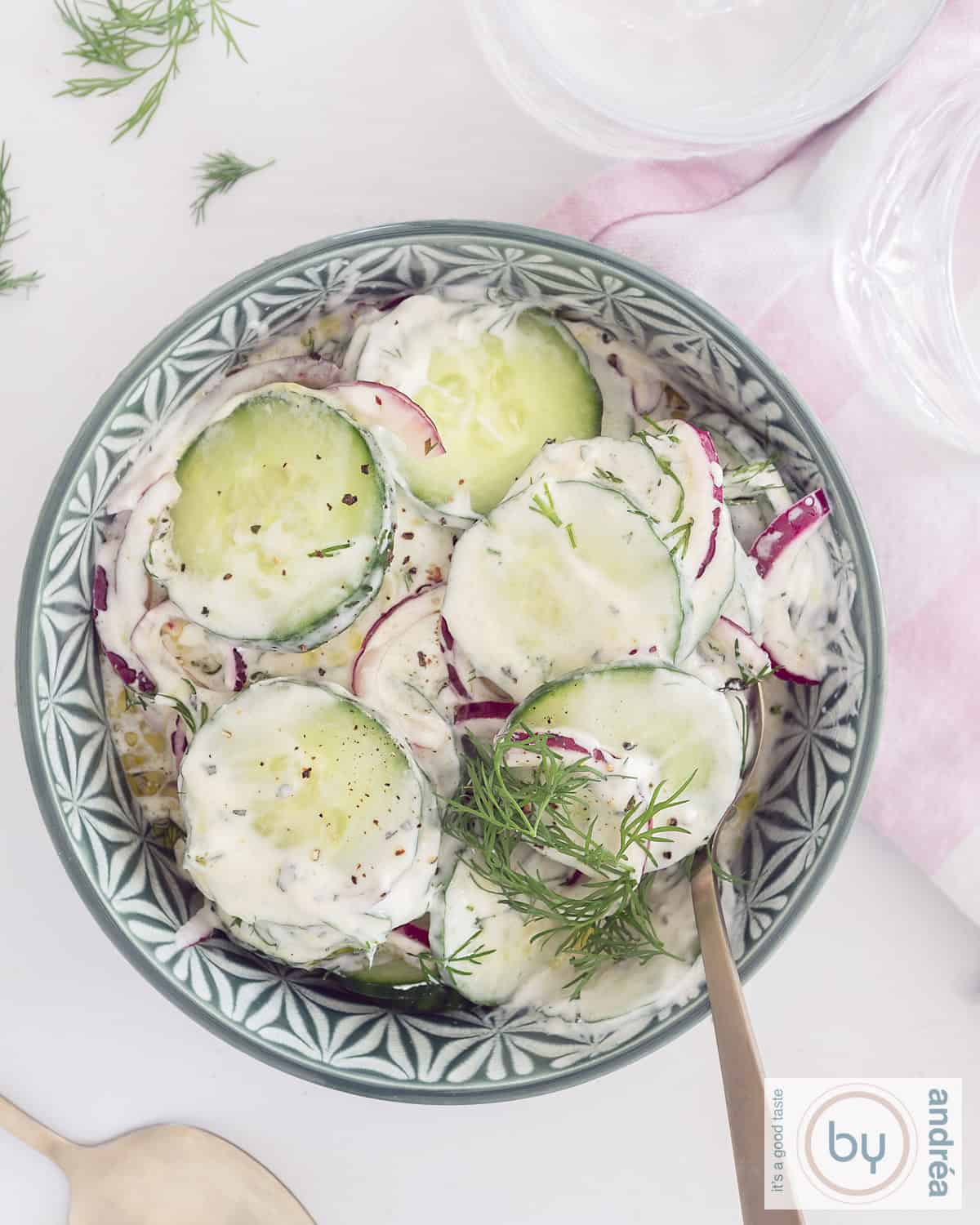Komkommer dille yoghurt salade