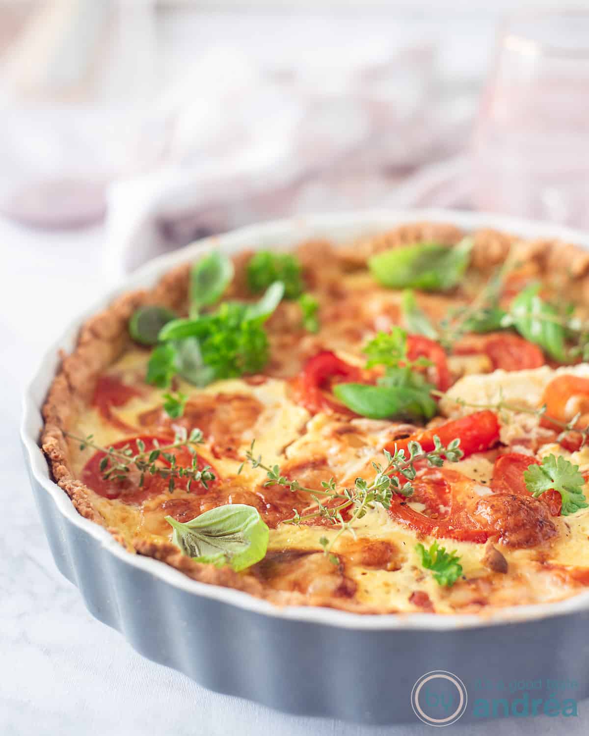 quiche met tomaat mosterd en brie