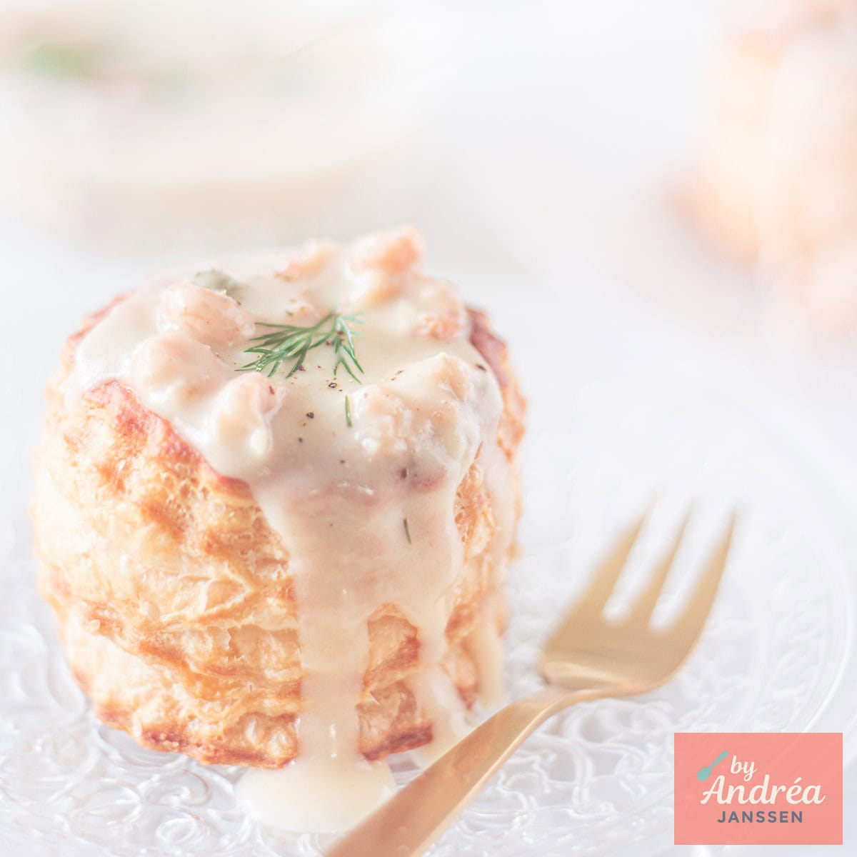 Vierkante foto garnalenragout op zijn Nederlands