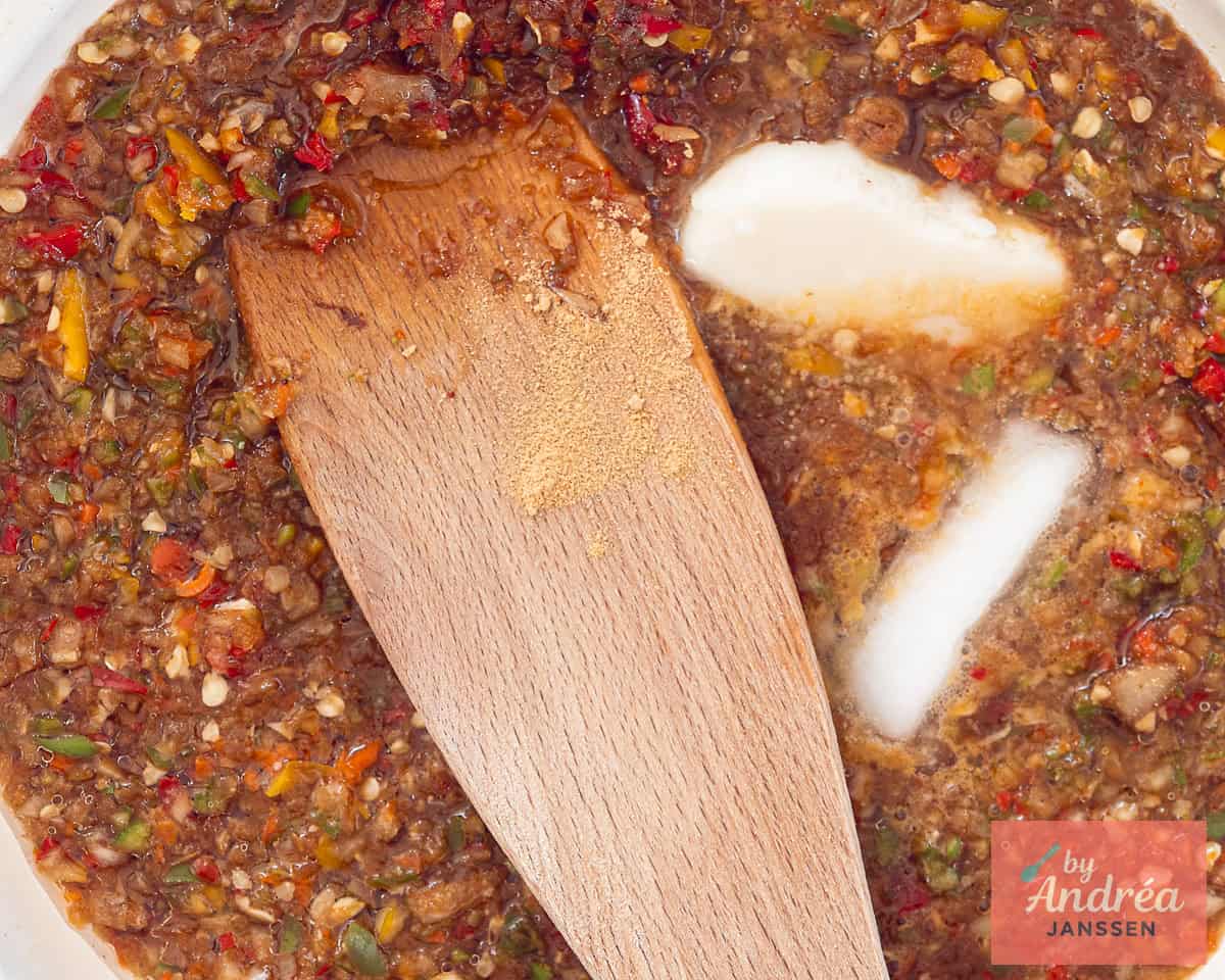 Gebakken peper mix met santen